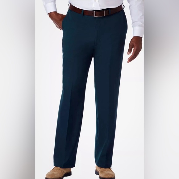 Haggar Cool 18 Pro Stretch Expandable Waistband Flat Front Pants New 48/30 - Picture 1 of 6